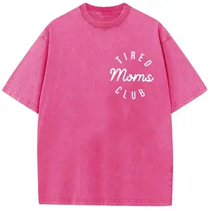 Vintage MAMA Graphic T-Shirt for Women, Oversized Short Sleeve Tee in Heavyweight Washed Cotton, Casual Everyday Ribbed Crewneck