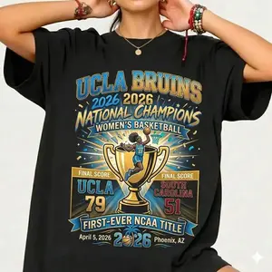 Comfort Color NCAA T-Shirt, 2026 Women's Basketball Champions Trophy Graphic Soft Cotton, Unisex Fit for Men Women, Perfect Gift for Basketball Fans