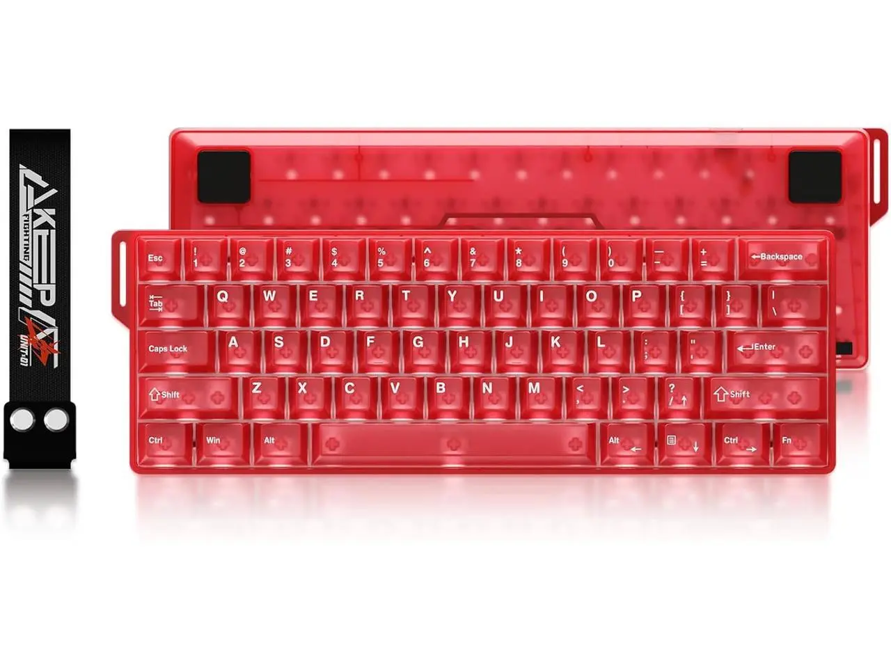 DAREU COOL60 60% Hall Effect Gaming Keyboard with Magnetic Switch, SOCD, 0.01mm Actuation Adjustable Rapid Trigger, 8000 Hz Polling, Frosted Transparent Keycaps, Hot-swap, RGB Backlit, Red