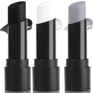 MEICOLY 3PCS Black White Light Grey Face Body Paint Stick,Halloween Zombie Skeleton Makeup Face Paint,Clown White Makeup SFX Cosplay for Adults and Kids,Eye Black Stick for Baseball & Softball