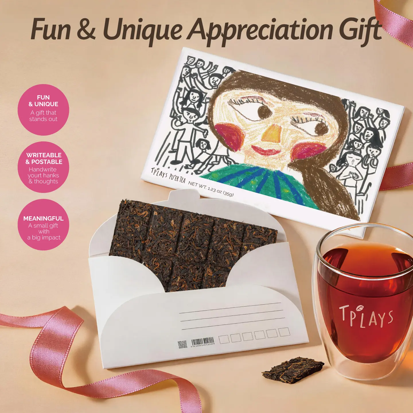 For Our Hero Postcard Tea Gift | Creative Tea Gift with Writable Greeting Card | Teacher Appreciation Birthday Graduation Thank You Gift