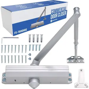 Commercial Door Closer FS-7600 HOS - Adjustable Grade 1 Commercial Standard Automatic Door with Hold-Open Mechanism - ADA Compliant -  Finish - Medium Traffic Areas - UL Listed