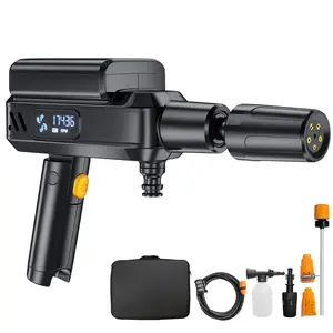 Portable Pressure Washer, Foldable Cordless Pressure Washer Sprayer with 5-in-1 Nozzle, Max. 174 PSI, Type-C Charging, 16 FT Hose, for Camping, Bicycles, and Patio