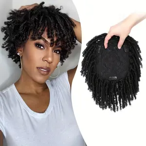 Curly Synthetic Dreadlocks 6" Hair Toppers For Women And Man Dreads Wig Topper Half Wigs Short Wiglets Hairpieces Dread Hair Toupee For Thinning Hair