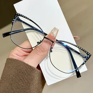 1 pair, anti-electronic blue light decorative glasses, styling glasses, fashionable large-frame flat mirrors, elegant accessories, frame design is suitable for a variety of face shapes