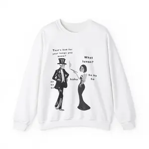Skeleton Couple High Class Tuxedo Ball Gown Unisex Sweatshirt, Halloween Costume, Funny Smoking Joke, Spooky Goth Gift, Day of the Dead