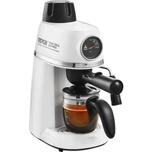 【Summervibes】VEVOR Espresso Machine, 3.5 Bar Espresso Maker with Milk Frother Steam Wand, 4-Cup Professional Coffee/Espresso Machine with Temp Gauge & Removable Water Tank for Latte Cappuccino, NTC Control System