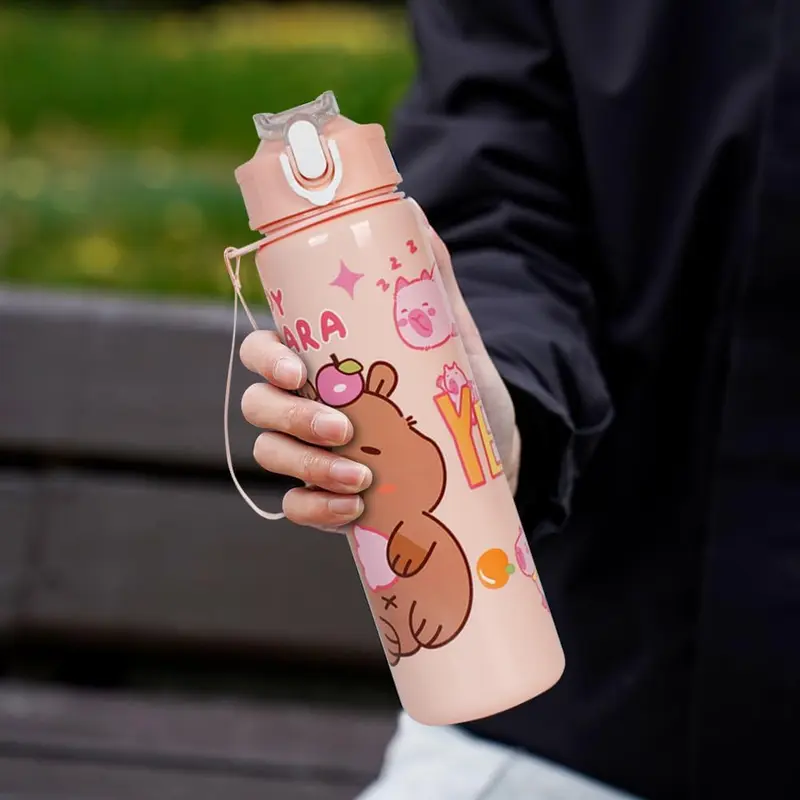 Cute capybara-themed thermos cup gifts for girls, teenagers and women, large-capacity lightweight cute travel outdoor water cup Bottle Insulated Cup