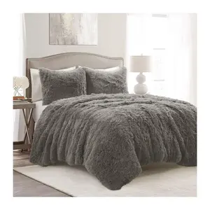 Emma Faux Fur Oversized 3-pc King Duvet Set byLush Decor