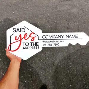 Printed Hexagon Key Shaped Prop "Said Yes To The Address"