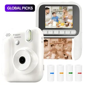 Kids Camera Instant Print, 1080P HD Instant Print Camera for Kids , Digital Camera for Kids, Ideal Kids Toys Toddler Portable Durable Multifunction Travel Camera Gifts for Boys & Girls 3-14 Age with 4 Rolls Print Paper #GLOBAL PICKS