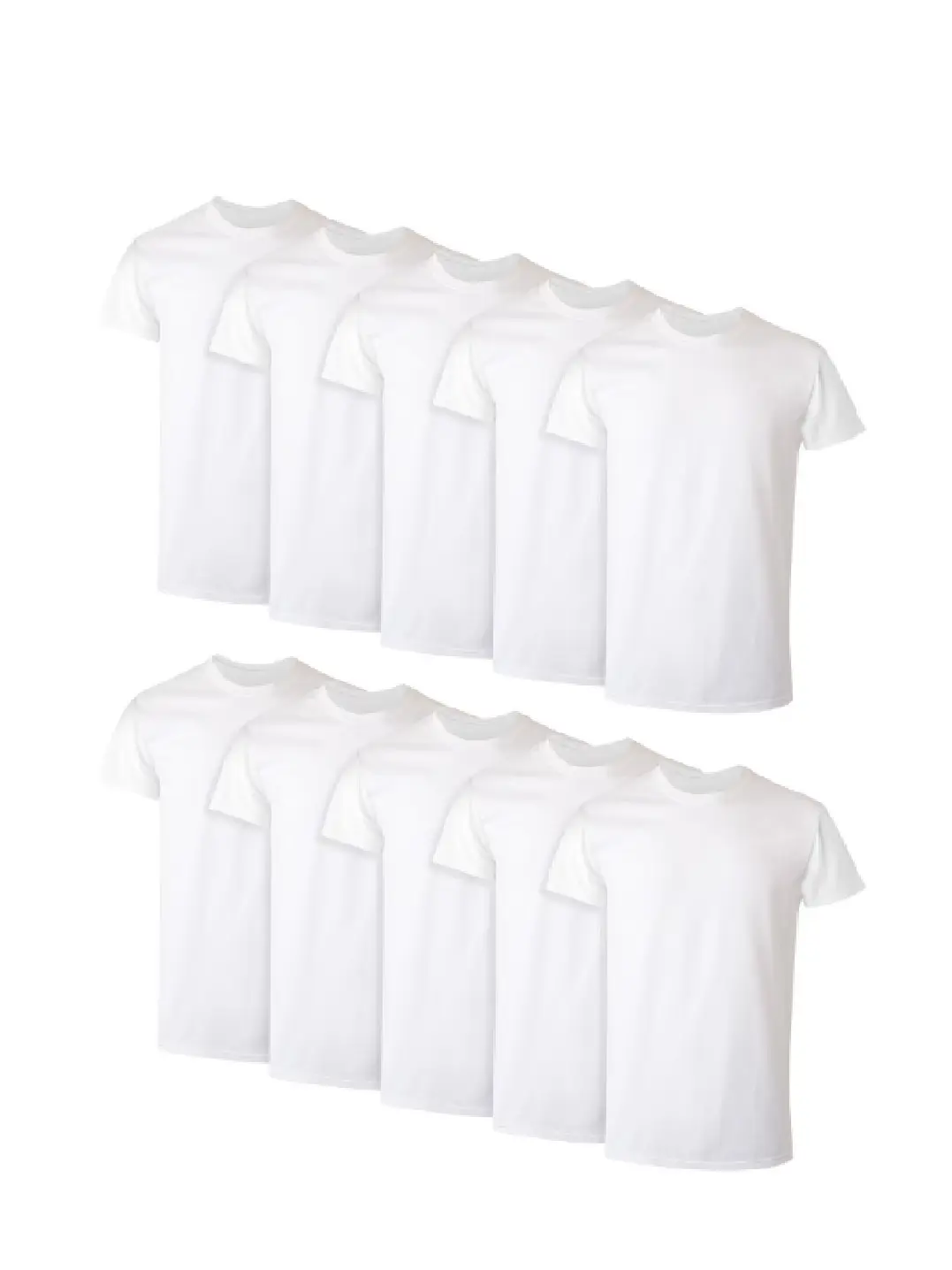 Hanes Men's Super Value Pack White Crew T-Shirt Undershirts, 10 Pack