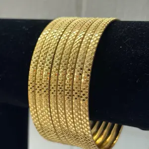 Gold Toned Bangles - 8 Piece Traditional Look with Modern Touch. Elegant Design for Special Occasions. Gold Plated Bengal Jewelry Set Trendy Jewellery Accessories Trendy Fashionable Accessories