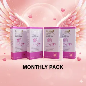 Fairy Secret V-Fresh Restore Gel Monthly Pack Intimate Care for Women Daily Freshness PH Balance Odor Control with Cranberry Extract Antibacterial