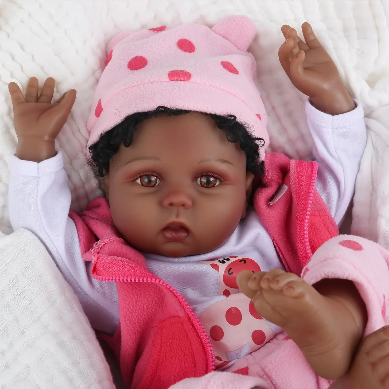 Real Life Reborn Doll 50 Cm African Skin Soft-Touch Musical Fun For Kids Aged Perfect New Year & Birthday Gift