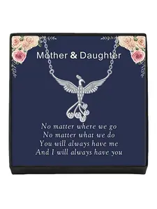 Silver Wing Phoenix Timeless Necklace Luxury elegant peacock necklace with unique design, versatile and stylish pendant.Comes with a card for mom or daughter, perfect as a mysterious gift for your daughter and for Mother’s Day.