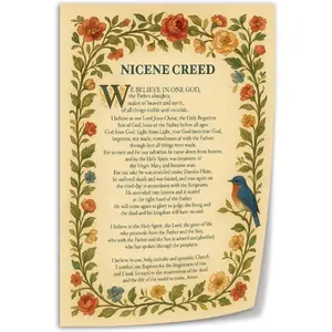 Christian Scripture Nicene Creed Religious Art Poster 4 Canvas Print Wall Art Decor Living Room Office Bedroom 12x18inch(30x45cm) Unframe-style