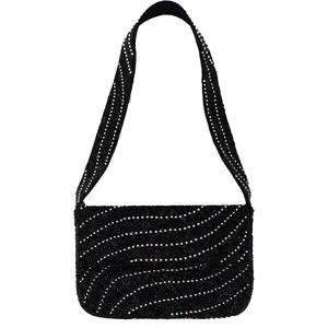 Elegant Black Beaded Shoulder Bag