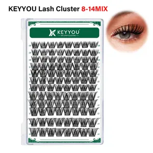 KEYYOU DIY Lash Clusters 8-14MIX Volume Lash Extension Waterproof Long-Lasting Eyelashes Extensions D Curl Easy to Use for Beginners TikTok Shop SpringGlowUp