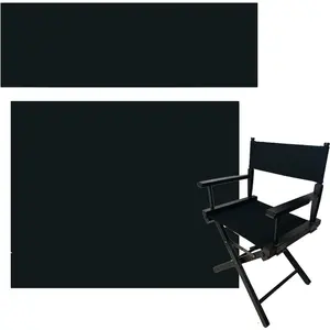 18''L X 15''W Director Chair Canvas Replacement Cover kit for 18'' Directors Chairs,Movie Chair, Replacement Canvas Seat and Back for Home Director Chair Medium Size(Black)