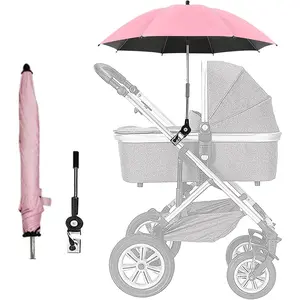 Baby Parasol, Umbrella with Clamp, 360 Degree UV Protection Sun Shade, Waterproof Umbrella for Trolley, Bike, Wheelchair, Beach Chair