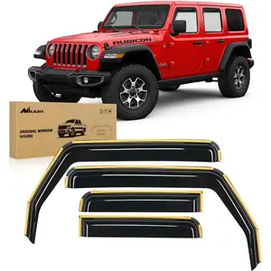 Nilight Window Visor Compatible with Jeep Wrangler JL/Gladiator 2018 2019 2020 2021 2022 2023 2024 2025 2026 Vent Window Deflectors,Rain Guards Acrylic-4pcs, Cars Accessories