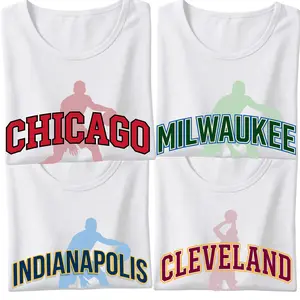 【Free Shipping】【Promotion】Basketball Shirt Vintage Sports Tee Women City Basketball Player Graphic Chicago Cleveland Detroit Indianapolis Milwaukee Retro Midwest Streetwear Oversized Comfy Top