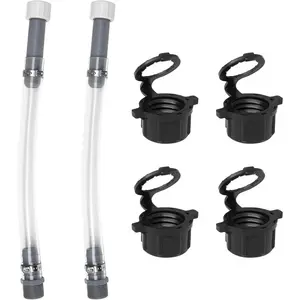 2 PCS High-Performance Racing & Household Gas Can Hoses with 4 PCS Fuel Jug Vent Caps Fuel Can Hose Suitable for 3/5/5.5 Gallon VP Fuel Jugs
