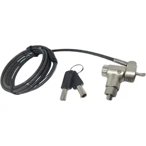 Black Universal Notebook Laptop Keyed Push to Lock   for Kensington Wedge Nano and  Other  Slots