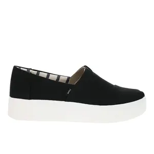 TOMS Womens Asher Platform Slip On Sneakers Shoes Casual - Black