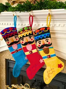 Felt Nutcracker Christmas Stocking Made from 100% New Zealand Wool - Nepalese Eco Friendly!