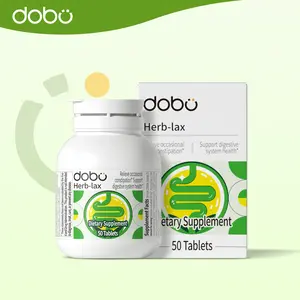 DOBO Herb-lax 6-in-1 Overnight Herbal Laxative Tablets, 50 Tablets - Senna Leaf & Fibers for Gentle Constipation Relief & Digestive Support