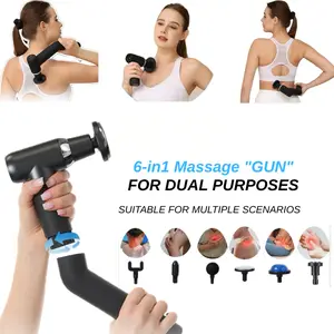 Massage Gun, Fitted with 6 Replaceable Tissue Massage Heads ,relieves muscle soreness effectively, Equipped with Quiet Brushless Motor to Help Soothe Muscles, for Home, Office, Gym,Portable Massage gun, Gift for Women & Men, Christmas New Year Gift give m