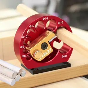 8-Holes Adjustable Dowel Maker Jig, Woodworking Electric Drill Milling Dowel Round Rod Auxiliary Tool, Power Tool Accessories