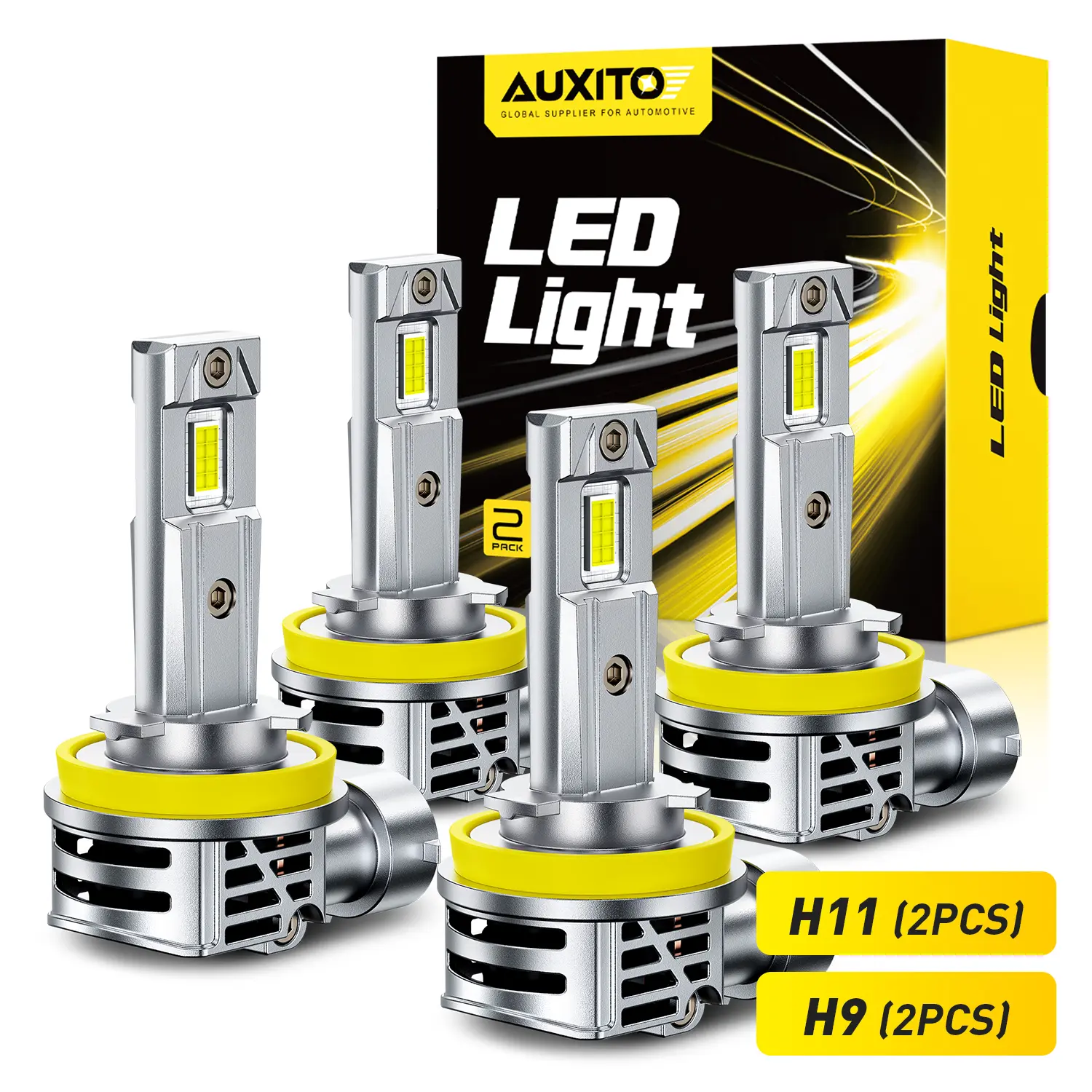 For 2006-2013 Chevy Impala LED Headlight Bulbs -H9 High Beam+H11 Low Beam LED Bulbs,48000LM 6500K Cool White,60,000Hrs Long Service Life with Cooling Fans,No error,CANBUS Ready,No Flickering, Plug and Play