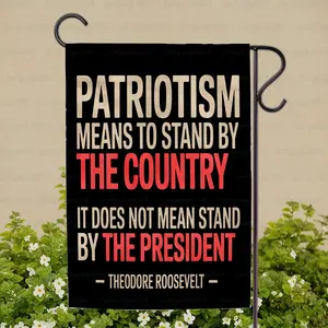 Patriotism Definition Anti Tr^mp Yard Flag Resist Fascism Protest Flag Patriotic Stand By Country Not President Flag Politic Quote Decor