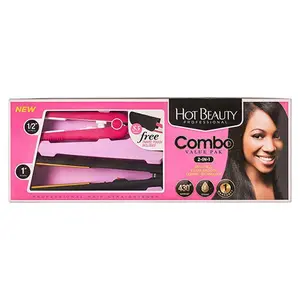 Hot Beauty Mini Ceramic Flat Iron Combo