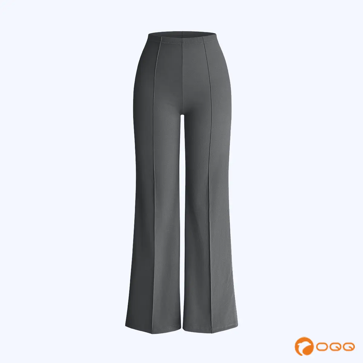 OQQ Women Straight Leg Pants High Waist Casual Lounge Work Basic Pants Vacation Comfort Trouser Minimalist Womenswear Bottom Lady Underwear Nylon