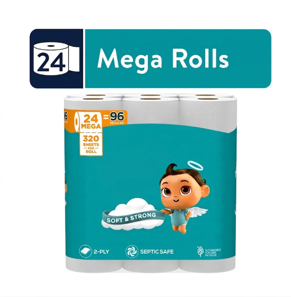 24-Roll Soft & Strong 2-Ply Bathroom Tissue, Comfortable Toilet Paper Supply for Household Restrooms, Family Use, Guest Spaces and Everyday Needs