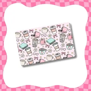 Book Lovers, Coffee Card Skin- Premium Vinyl Sticker with Large Chip, Water Resistant, Long Lasting, Available in Small Chip or No Chip