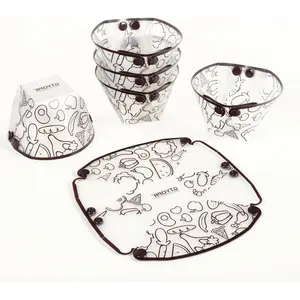 12-Piece Foldable Bowl Set Portable Food-Grade Camping Dinner Plates Tableware Plastic Folding Bowls Suitable for Outdoor Family Travel Picnic (3.7 * 2.7 * 3inch )