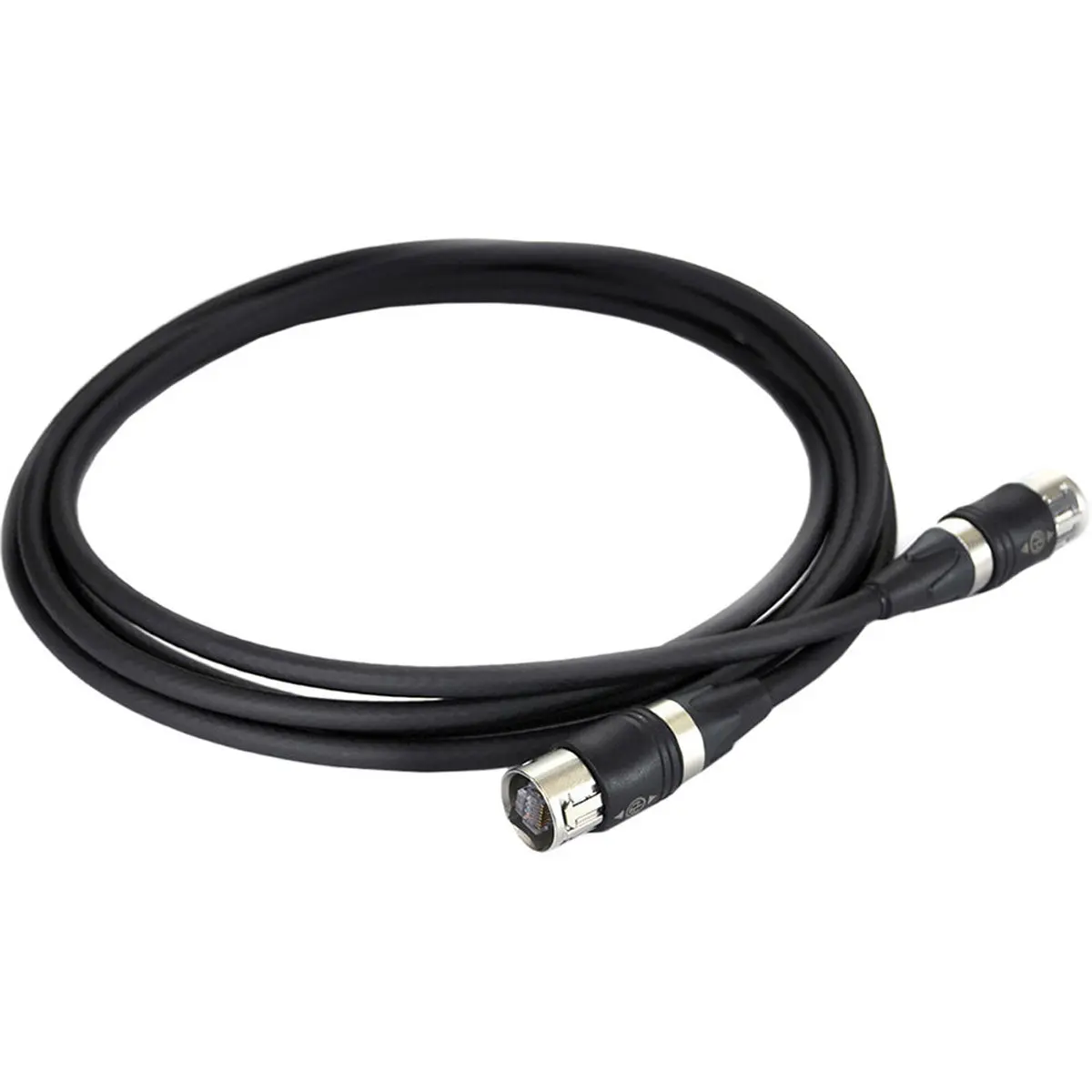 Whirlwind 2' Shielded Tactical CAT6 Ethernet Cable, Ethercon Male to Ethercon Male Connector