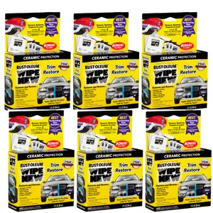 Wipe New Trim Restore Kit 6‑Pack for Car Exteriors, Restore Dark Finish on Faded Plastic