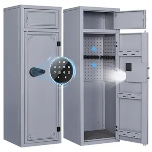 KAER 10-12 Gun Safe,Rifle Gun Safe for Home Rifle and Pistols,Gun Safes & Cabinets,Metal Gun Cabinet for Rifles and Shotguns,Shotguns Rifle Safe with Digital Keypad, Adjustable Shelves (Grey)