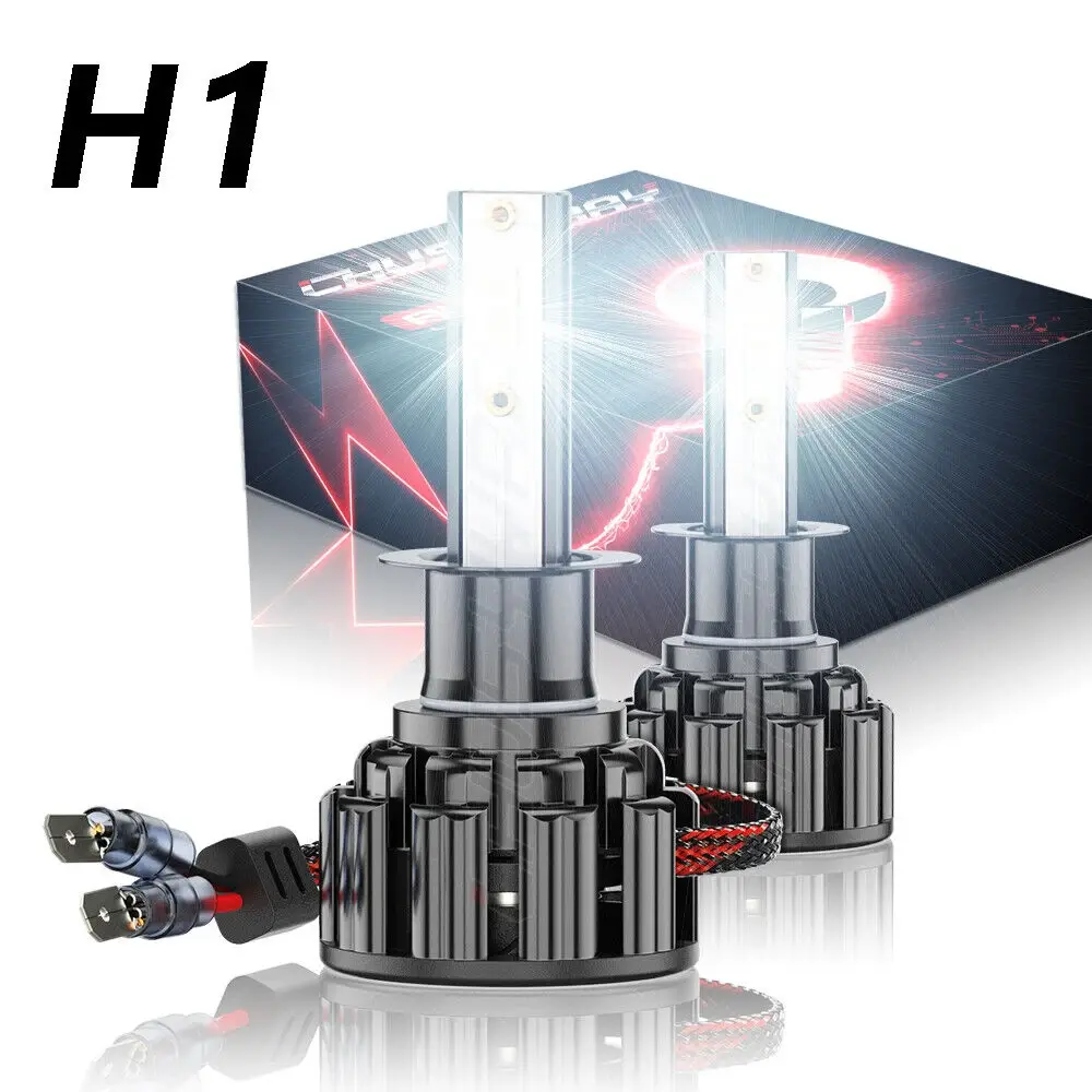 Car Stuff 2PCS H1 LED Headlight Bulbs Conversion Kit High or Low Beam 6000K Super Bright White Vehicle Led