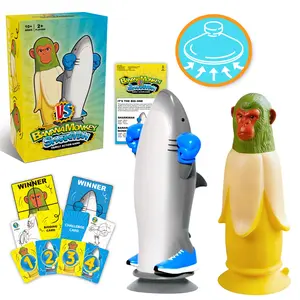 Funny Novelty Prank Toy, Banana Monkey Vs Shark Roll Stand Throw Game, Suitable for Kids Adults Home Parties Interactive Games
