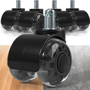 2 Inch Office Chair Wheel Replacement(Set of 5), Rubber Roller Caster Wheels for Chairs for Office Chairs,Smooth & Quiet for  Floors,11x22mm Chair Casters Fit for 98% ,Gaming,Desk Chairs