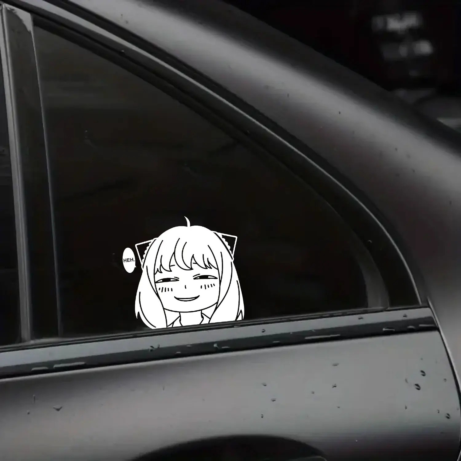 Cute Anime Girl Peeker Sticker Funny Smiling Cartoon Vinyl Decal Waterproof Car Window Laptop Sticker
