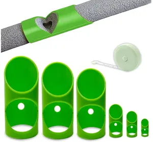 6PCS Pipe Insulation Cutting Guide， Molded Foam Pipe Cutter Tool with 15MM-53MM Insulation Cutting Fixture for Home/Industrial/Commercial Plumbing + Bonus 59" Tape Measure (Green)