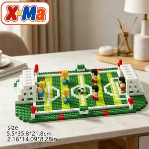 Soccer Field Building Blocks Set - Mini Football Pitch with Players Micro Brick DIY Kit for Kids & Sports Fans